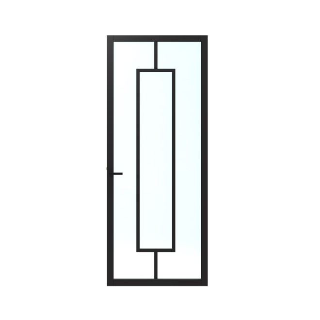 Binnendeur Skantrae SSL 14516 Blank Glas Zwart Gelakt